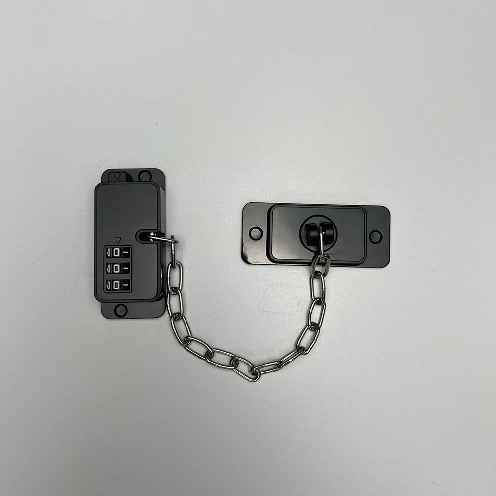 Chain Lock Combination - コンビネーションロックチェーン窓制限ロック 穴あけ不要 調整可能なパスワード 子供用安全ロック 開け防止 耐久性のあるドアロック