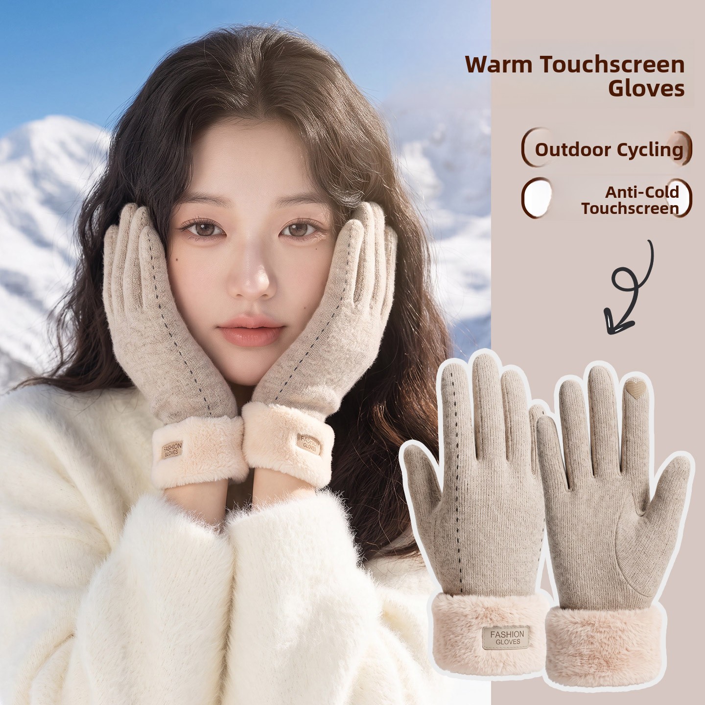 Cycling Commute Essentials - 厚手のフリース冬用サイクリンググローブ女性用タッチスクリーン対応防風屋外ライディング暖かい手袋通勤必需品