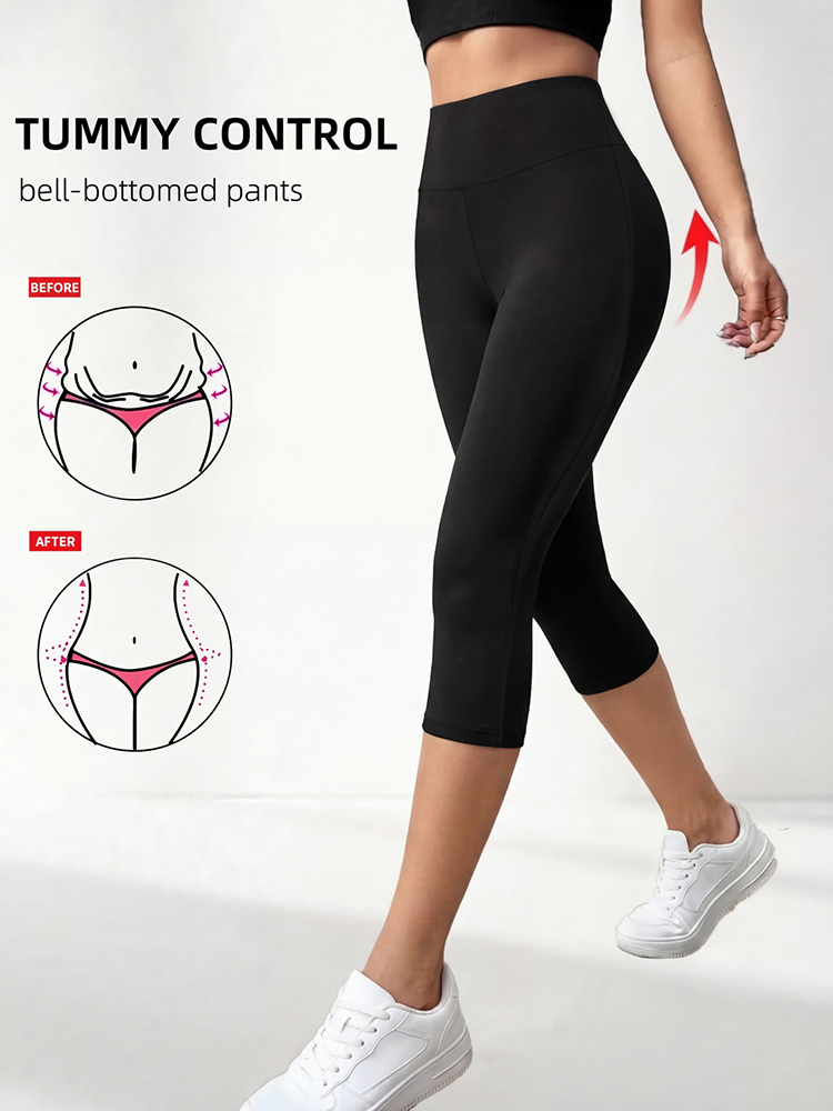 Cycling Commute Pants - レディースハイウエスト7分丈スポーツヨガパンツ、お腹引き締めフィットネスサイクリングパンツ、ランニングや普段着に