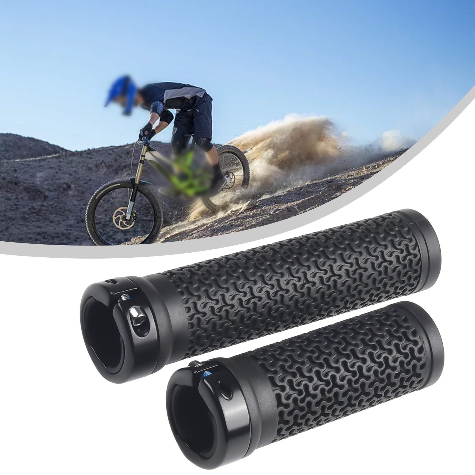 1 ペア自転車ハンドルソフトラバーマウンテンバイクグリップロ - Commuter Bike Lock のレビューと価格