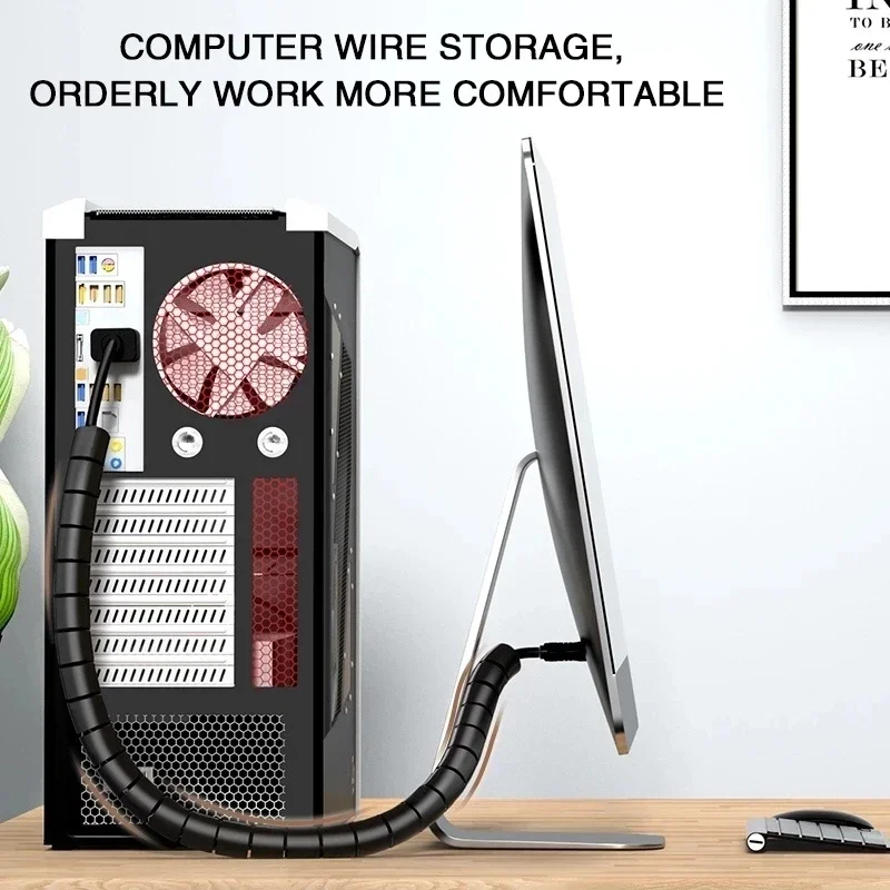 黒のフレキシブルケーブルワイヤープロテクター、ケーブルオーガ - Cable Lock Flexible のレビューと価格