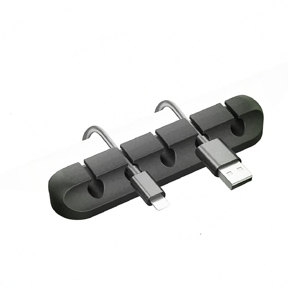 新しい黒色ケーブルオーガナイザー、柔軟なシリコン製ワイヤーホ - Cable Lock Flexible のレビューと価格